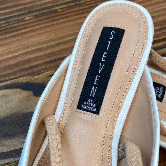 White Steve Madden 7.5 Lusta Slingback Pump Shoes - Picture 3 of 8